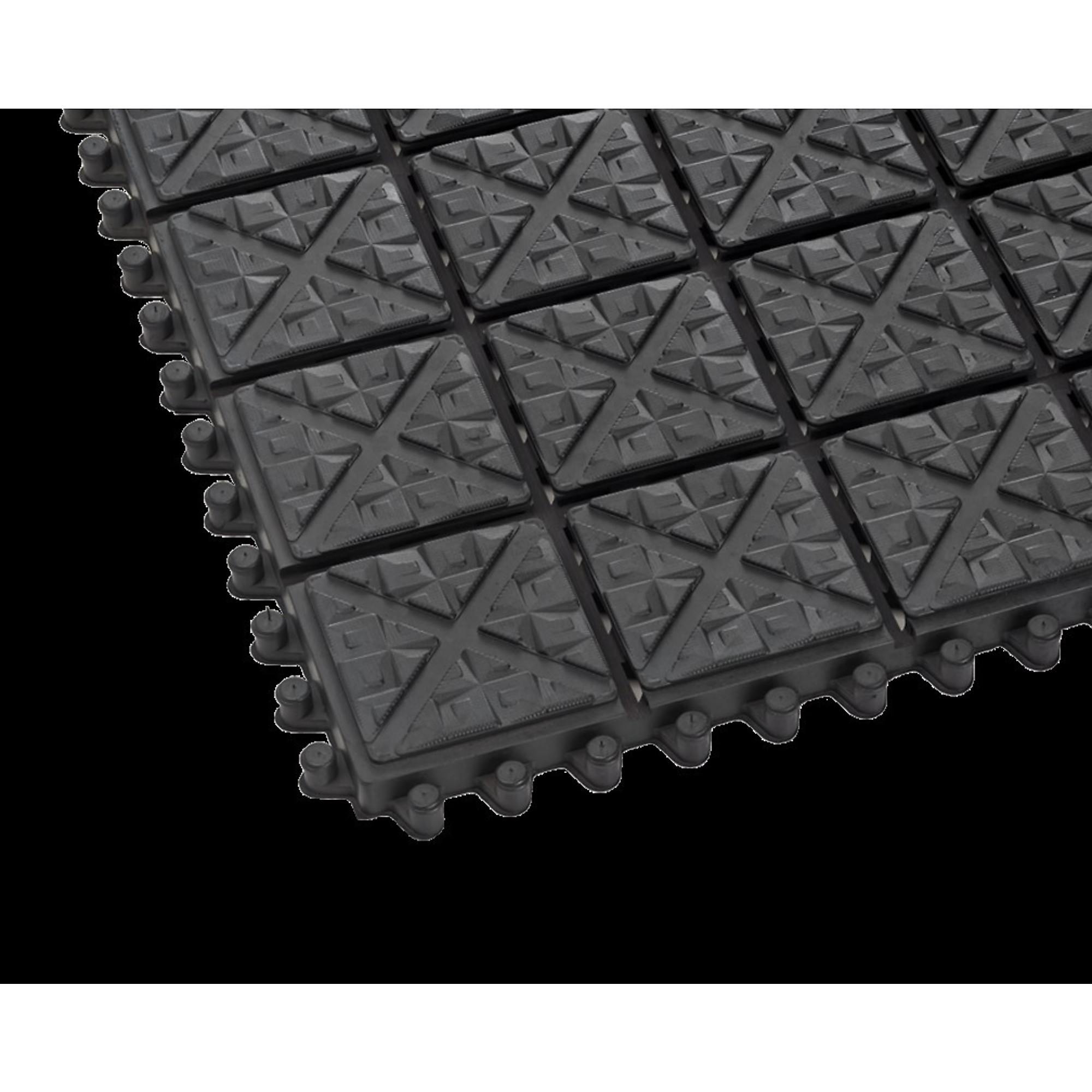 Crown Matting Technologies, Ergo X-Treme Drain-Through 39in.x78in. Black w/Yellow, Width 36 in, Length 72 in, Thickness 3/4 in, Model# XT 0036DB